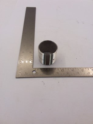 1.5'' x 1.75'' 304 SS Close Pipe Nipple, SCH 40, Threaded Both Ends