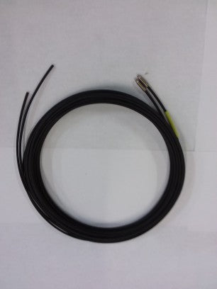 OPTICAL FIBER, PLASTIC, CUTTABLE THRU-BEAM, M4 HEAD, NICKEL-PLATED BRASS, POLYETHYLENE JACKET, 5M LENGTH