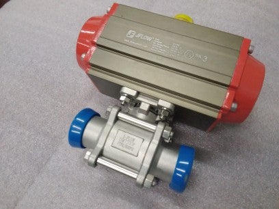 1.5" Sanitary Actuated Ball valve, Air - Spring