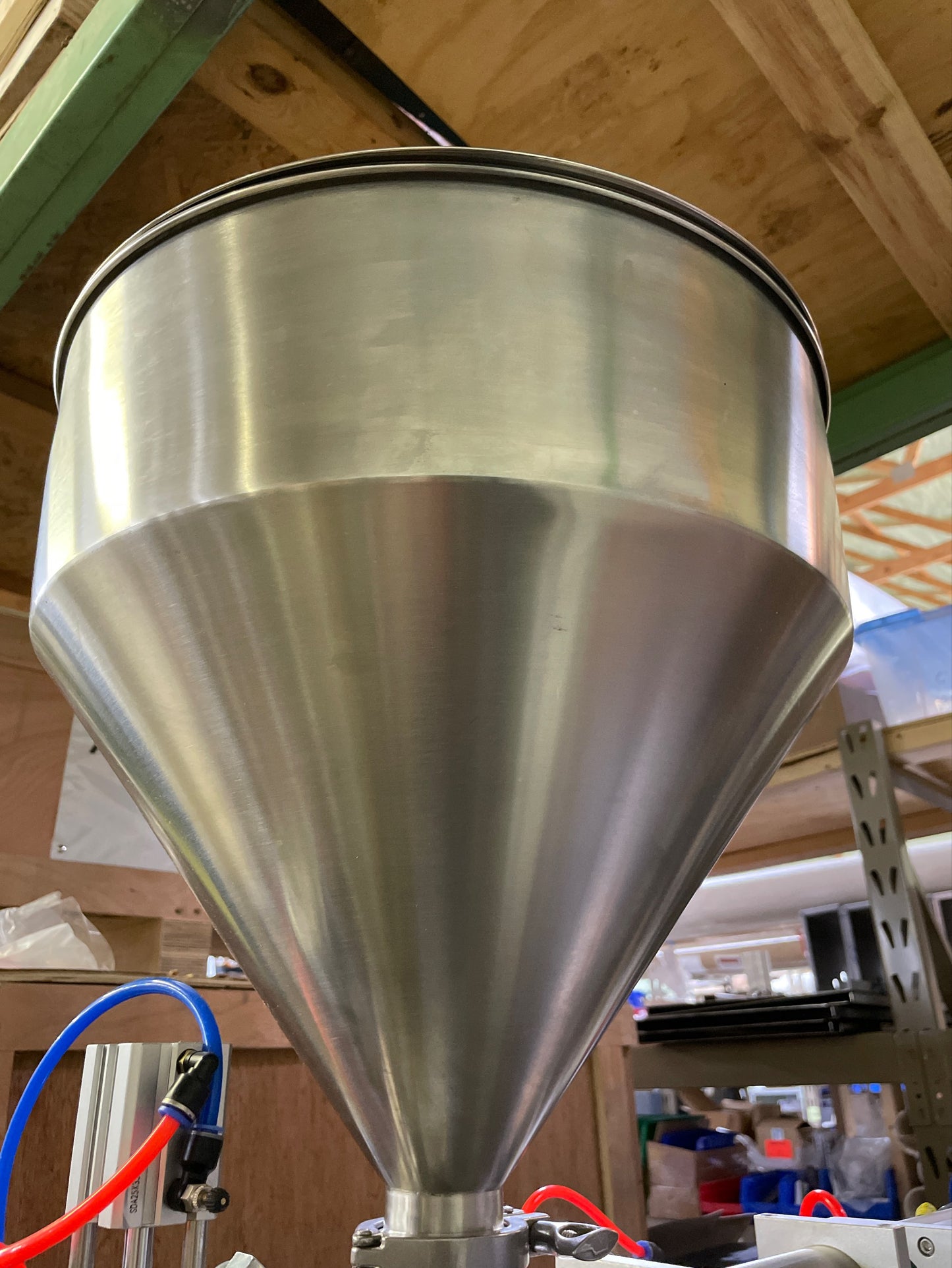 9.2 GALLON CONICAL HOPPER, 316 STAINLESS STEEL W/ 2" TRI-CLAMP