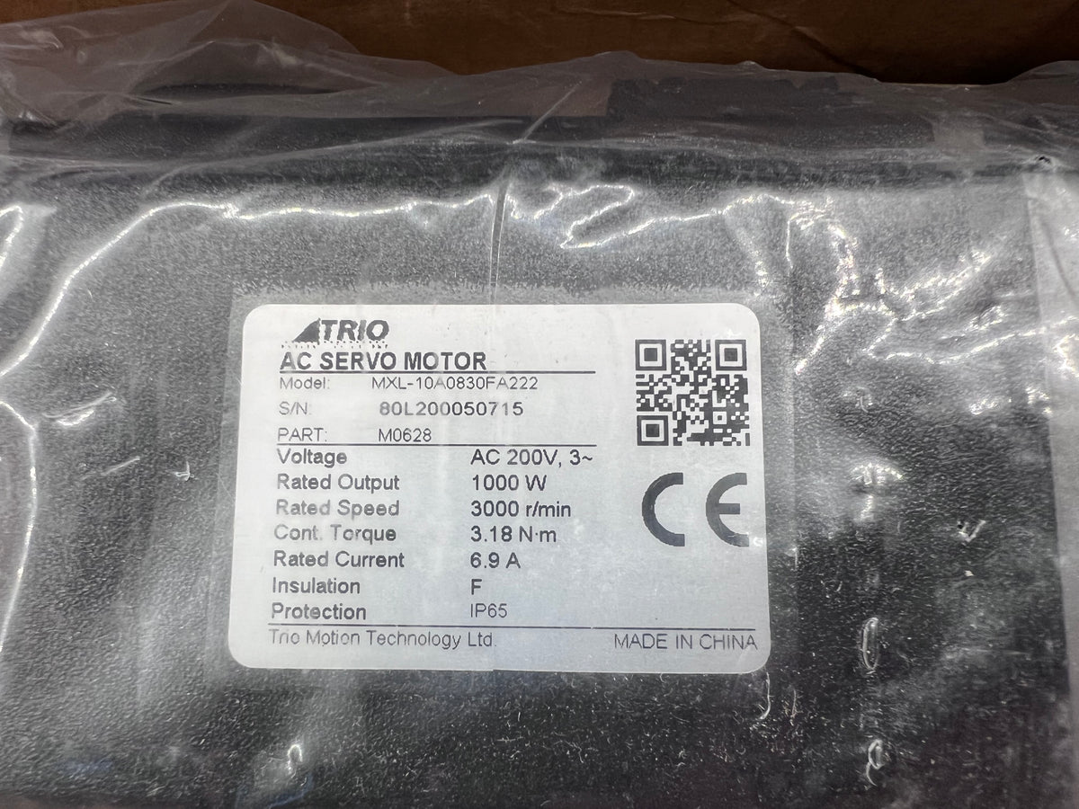 Trio AC Servo Motor, 1kW Motor, 80mm Flange, 200V, 3000 RPM M0628