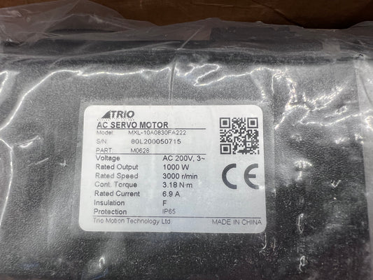 Trio AC Servo Motor, 1kW Motor, 80mm Flange, 200V, 3000 RPM M0628