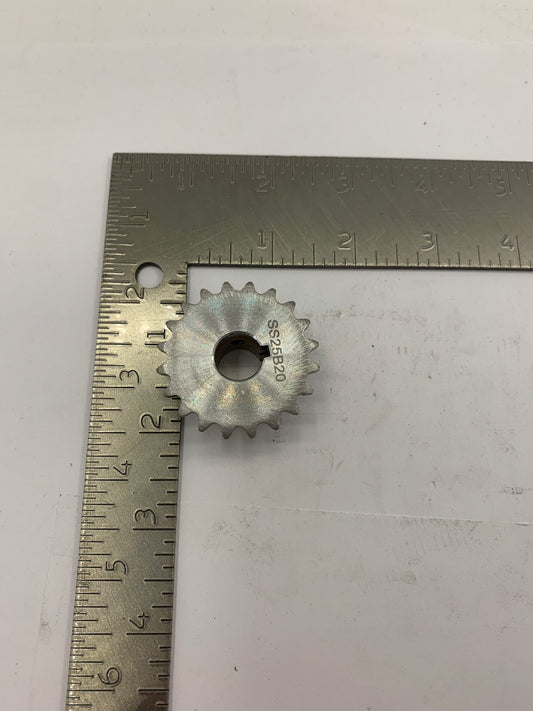 #25 CHAIN SPROCKET, 1/2"BORE, STAINLESS STEEL